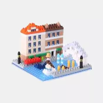 Nanoblock Venetian Canal, корейский популярный Bandai