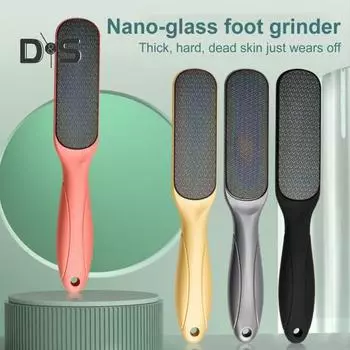 Наностеклянная пилка для ног, средство для удаления мозолей, двухсторонняя шлифовальная машинка для ног, гладкие ноги, инструмент для педикюра для сухого и влажного использования, легко очищается, скребок для ног серый