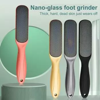 Наностеклянная пилка для ног, средство для удаления мозолей, двухсторонняя шлифовальная машинка для ног, гладкие ноги, инструмент для педикюра для сухого и влажного использования, легко очищается, скребок для ног серый