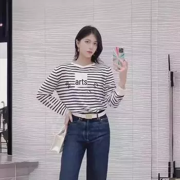 Nanyou Women s High-End Striped Pullover: Long-Sleeved, Five-Star Print, Comfortable, Breathable, Autumn Sweater. Large жёлтый