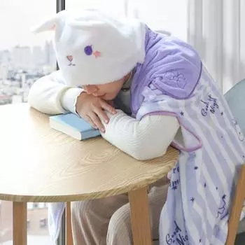 Nap Shawl Blanket Hooded Windproof Wearable Blanket U-Shaped Pillow Storage Foldable Portable Hooded