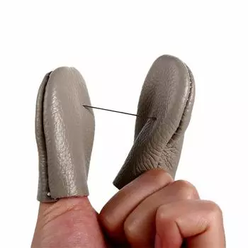 Напальчники для шитья Утолщенная кожаная защита для большого пальца Напальчники Перчатки для пальцев Инструмент для валяния 1 Pair