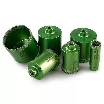 Напаянные сухие сверла 20-60 мм M10 Резьбовое сверло для отверстий Сверло-коронка Керамическая плитка Гранит Мрамор Инструменты для открывания отверстий