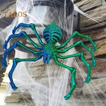 Напечатанная на 3D-принтере гигантская фигурка паука с выдвижными ногами и подвижными суставами. Хэллоуин, жуткий шарнирный паук, настольное украшение. красный