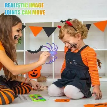 Напечатанная на 3D-принтере гигантская фигурка паука с выдвижными ногами, светящиеся в темноте подвижные суставы, украшение в виде паука, шарнирный настольный паук на Хэллоуин S красный