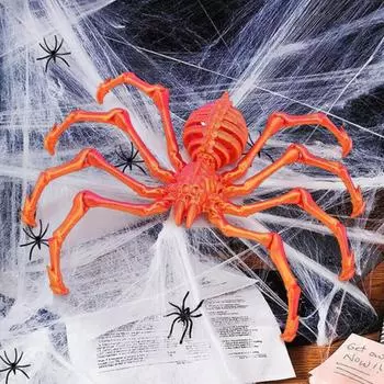 Напечатанная на 3D-принтере гигантская фигурка паука с выдвижными ногами и подвижными суставами, жуткая, шарнирная, на Хэллоуин красный