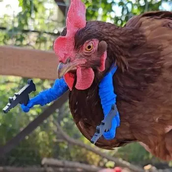 Напечатанная на 3D-принтере рука цыпленка с аксессуарами для рук отстреленной птицы, поддельная рука с креплением на шее синий