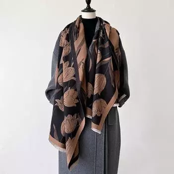 Напечатанные тюльпаны с шалями, чтобы согреться и замерзнуть, студенческие шарфы, чтобы уменьшить возраст, простой темперамент 180 красный