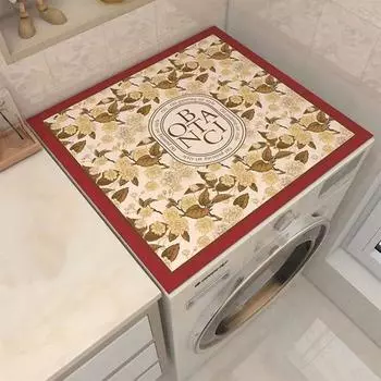 Напечатанный чехол для стиральной машины от пыли, противоскользящий впитывающий коврик на холодильник, устойчивый к мытью и грязи, напольный коврик для дома