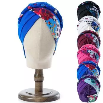 Напечатанный матовый молочный шелковый платок для внешней торговли короткая косичка повязка на голову шапка для сокрытия волос мусульманская шляпа