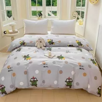 Напечатанный пододеяльник 2024 Новый хлопок Ins одинарный мультяшный пододеяльник 160x210 200x230 220x240 Дружественное к коже постельное белье для двойного использования 150x200cm 1pcs
