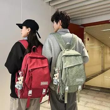 Напечатанный рюкзак для школьников большой емкости чёрный