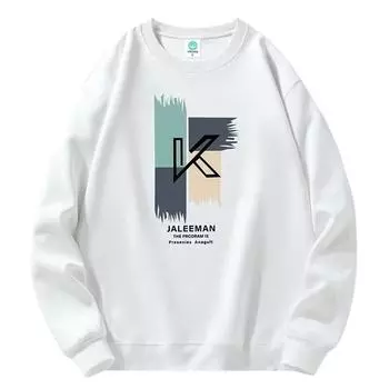 Напечатанный свитер осень-зима для мужчин весна и осень 2024 года, корейский новый свободный топ с круглым вырезом, шикарный стиль Гонконга, трендовый M чёрный