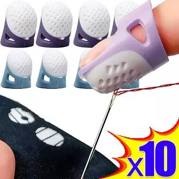 Наперстки для шитья, силиконовые напальчники для шитья, противоскользящий чехол для пальца, защитный рукав с выемкой, инструменты для шитья крестиком своими руками