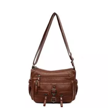 Наплечная сумка из ПУ Женская сумка кроссбоди Сумка для мамы Сумка для мобильного телефона коричневый