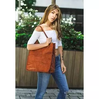 Наплечная женская сумка-тоут Кожаные сумки ручной работы для женщин И женская сумка-тоут ручной работы Сумки на плечо Маркет и сумки для покупок Коричневые премиум-качество 14 x 5 x 14 in коричневый