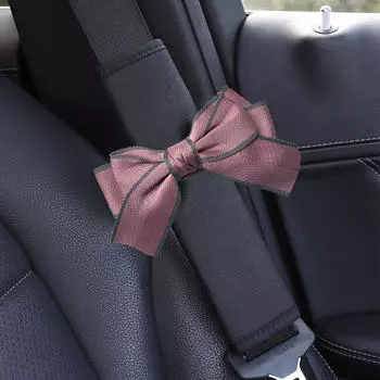 Наплечники для автомобильного ремня безопасности с бантом Чехол для ремня безопасности Симпатичные автомобильные аксессуары Симпатичный чехол для ремня безопасности с узором в клетку с бантом One Size