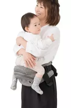napnap Hip Seat Folding 20kg Base only Holding Heat Protection Heat Stroke Prevention Baby Carrier Tran (Melange Gray)