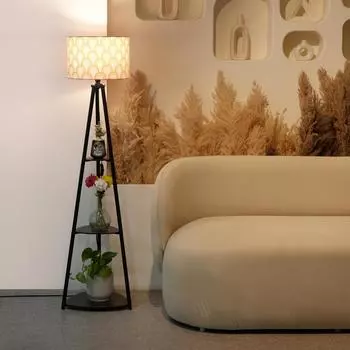 Напольная лампа с принтом и 3 полками (Голливудские холмы)