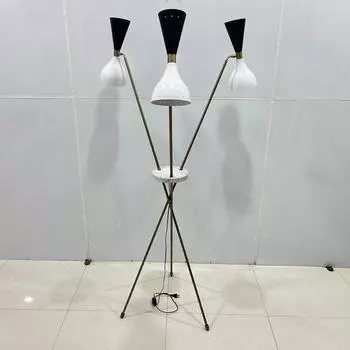 Напольная лампа-тренога в стиле Stilnovo - 1950-е годы, современная напольная лампа середины века с 3 ручками и 3 ножками