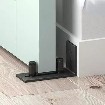 Напольная направляющая для раздвижных дверей амбара повышенной прочности, регулируемый ролик, система настенного крепления, конструкция с заподлицо снизу, двойной роликовый подшипник As Picture