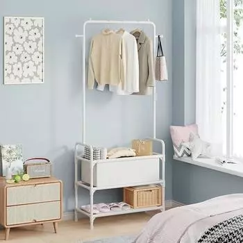 Напольная вешалка для одежды, утолщенная вешалка для одежды, пыленепроницаемая для дома, небольшой квартиры, полка для хранения одежды