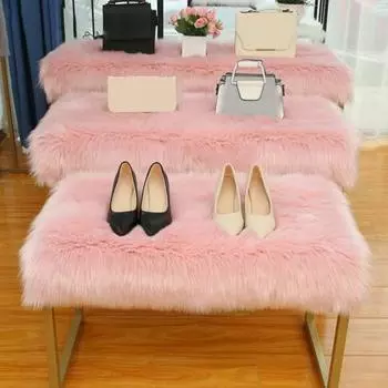 Напольное одеяло Привлекательный простой в уходе полиэстер Нежный простой пушистый коврик из искусственного меха для дома 30*30cm
