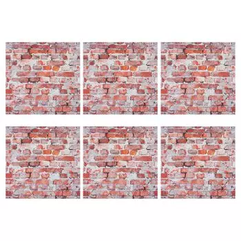 Напольное покрытие для кукольного домика uxcell 4 x Красный кирпич Обои для кукольного домика и напольные покрытия Набор аксессуаров для кукольного домика из 6 штук 4