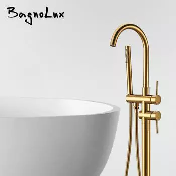 Напольные смесители для ванны с ручным душем, современный роскошный смеситель для ванны с одной ручкой 9001