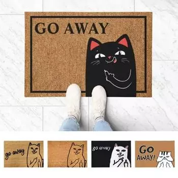 Напольный ковер с мультяшным котом, средний палец, презирающий, уходи, ковер для ванной, впитывающий воду, домашний 40x60cm A