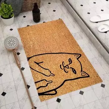 Напольный ковер с мультяшным котом, средний палец, презрение, уходи, коврик для ванной комнаты, водопоглощающий коврик для дома, Decoearion, коврик для входа в спальню 40x60cm B