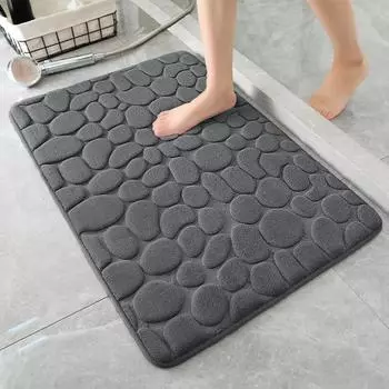 Напольный коврик для ванной комнаты, очень мягкий, износостойкий, с высоким водопоглощением, нескользящий кухонный коврик, коврик для входной двери M чёрный