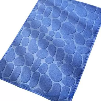Напольный коврик для ванной комнаты с коралловым бархатом и тисненой галькой, губка с 3D текстурой памяти, нескользящая и водопоглощающая, для дома 40*60