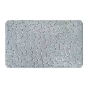 Напольный коврик из тонкого бархата с тиснением под гальку 40*60cm серый