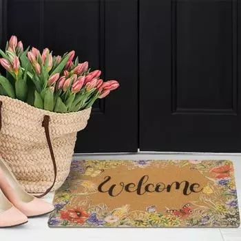 Напольный коврик Приветственный коврик с противоскользящей подложкой, износостойкий, хорошо впитывающий, домашний коврик для входа, дверной коврик, декор 40x60cm G