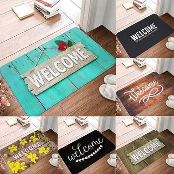 Напольный коврик с буквенным принтом, приветственный коврик, нескользящий коврик для кухни, спальни, балкона, мягкий коврик для гостиной 40x60cm