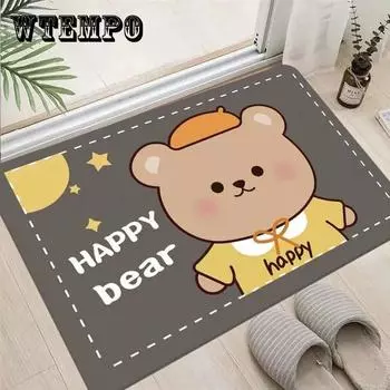 Напольный коврик с героями мультфильмов, впитывающий нескользящий коврик для ванной комнаты, домашний дверной коврик, коврик для спальни, ковер на дверь, домашний коврик для ног, моющиеся детские коврики 40*60cm