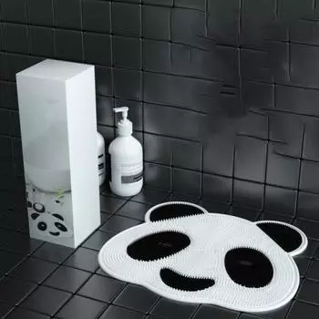 Напольный коврик с изображением головы панды, многофункциональный коврик для душа и ног, скребок для тела, толстый нескользящий скребок для спины, коврик для ванны, массажный отшелушивающий коврик