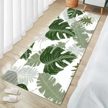 Напольный коврик с тропическим растением и зелеными листьями, украшение для дома, кухни, гостиной, необрастающий ковер, ковер для спальни, простой коврик для двери коридора 40x60cm