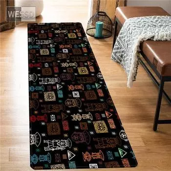 Напольный коврик в индийском этническом стиле для спальни, ковер в стиле бохо, прикроватный коврик с геометрическим принтом, кухонный коврик, нескользящий моющийся коврик для ванной комнаты 40x60cm