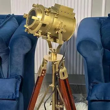 Напольный светильник с латунной отделкой, прожектор, коричневый штатив, домашний декор, коллекционный прожектор, светодиодные напольные лампы