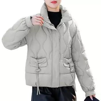 Наполненный пух Small Small Khaki S [Precoco] Куртка, Теплая, Осень/Зима, Блузон, Джемпер, Верхняя одежда, Размер, Размер, Нижнее белье, Женская