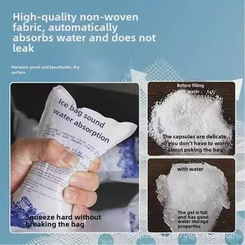 Наполненный водой пакет для льда для заморозки еды на вынос и домашней изоляции
