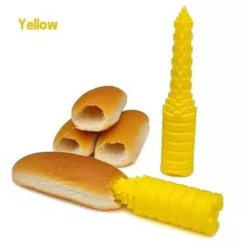 Наполнитель для хот-догов, дрель для хлеба для хот-догов, нескользящая машина для наполнения хлеба, инструменты для выпечки и гаджеты, булочки для хот-догов для гриля жёлтый