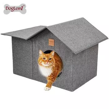 Наполнитель для кошачьего туалета Stray Cats Outdoor Nest Собачья будка Outdoor Водонепроницаемый и солнцезащитный домик для домашних кошек Four Seasons Universal Cat Litter серый