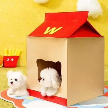 Наполнитель для туалета для домашних животных из картона с рисунком из фетра Осенне-зимний домашний наполнитель Кошачий приют Домашний кошачий наполнитель Всесезонный собачий наполнитель M 35*35*38