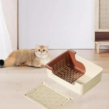 Наполнитель для туалета для собак, полузакрытый, просторный, угловой, для кошек, для помещений, маленький Beige