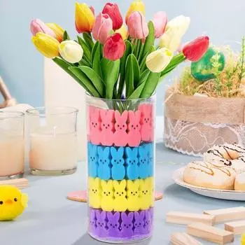 Наполнитель для вазы в виде кроликов из губки, пасхальные кролики, наполнитель для вазы, мини-кролик, украшение для пасхальной корзины, наполнитель для домашнего стола, центральный элемент для весенней вечеринки, декор 45pcs фиолетовый