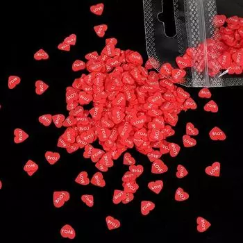 Наполнители из смолы на День Святого Валентина, ломтики полимерной глины, слизь, сердечки, украшения для дизайна ногтей, аксессуары для самостоятельного изготовления ювелирных изделий AXRT-01