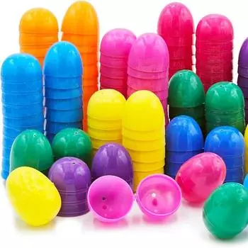 Наполняемые пасхальные яйца компании Dreidel 2,3 дюйма (5 шт.) с шарниром оптом красочные яркие пластиковые пасхальные яйца, идеально подходят для охоты за пасхальными яйцами, сюрприз-яйцо 5-Pack